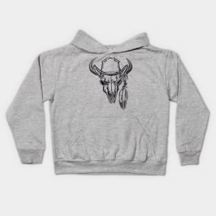 Buffalo Bison Skull Kids Hoodie